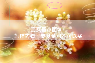 嘉实基本面50 a,
怎样去看一支基金可不可以买