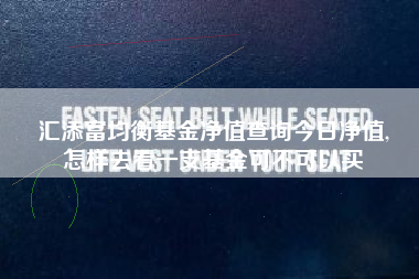 汇添富均衡基金净值查询今日净值,
怎样去看一支基金可不可以买