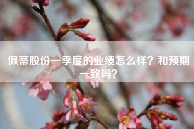佩蒂股份一季度的业绩怎么样？和预期一致吗？