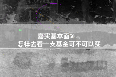 嘉实基本面50 a,
怎样去看一支基金可不可以买