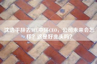 沈浩平辞去TCL中环CEO，公司未来会怎样？这是好兆头吗？