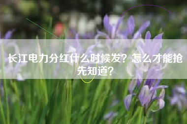 长江电力分红什么时候发？怎么才能抢先知道？