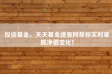 投资基金，天天基金速查网帮你实时掌握净值变化！