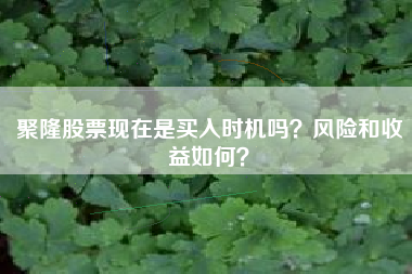 聚隆股票现在是买入时机吗？风险和收益如何？