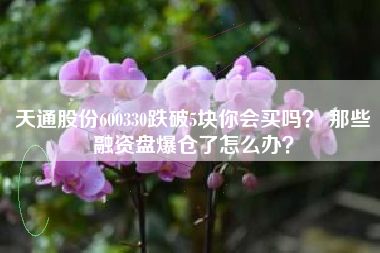 天通股份600330跌破5块你会买吗? 那些融资盘爆仓了怎么办?