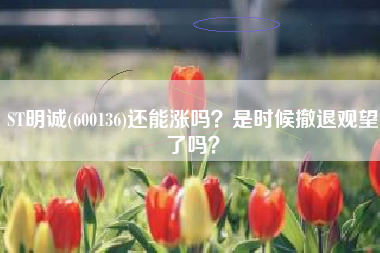 ST明诚(600136)还能涨吗?是时候撤退观望了吗?