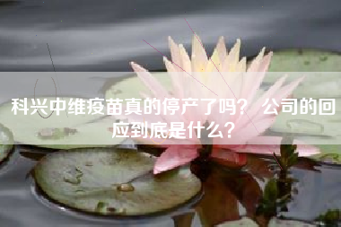 科兴中维疫苗真的停产了吗？ 公司的回应到底是什么？