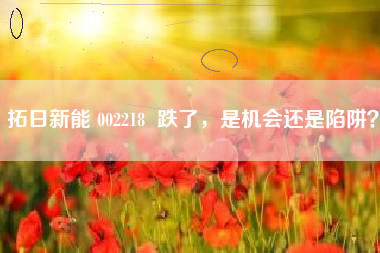 拓日新能 002218  跌了，是机会还是陷阱？