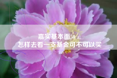嘉实基本面50 a,
怎样去看一支基金可不可以买